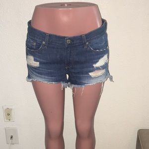 Rag & Bone frayed hem jean shorts. 100% cotton